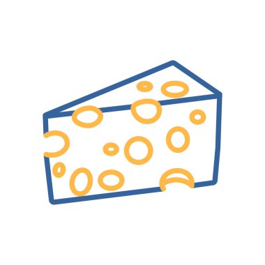 Bir parça peynir izole edilmiş ikon. Çiftlik hayvanı işareti. Web sitenizin tasarımı için grafik sembolü, logo, uygulama, UI. Vektör illüstrasyonu