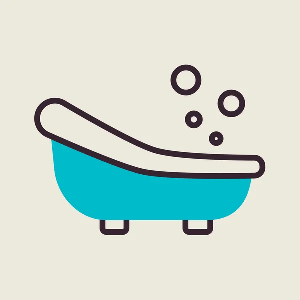 Lindo Pequeño Bebé Baño Vector Icono Símbolo Gráfico Para Niños — Vector de stock