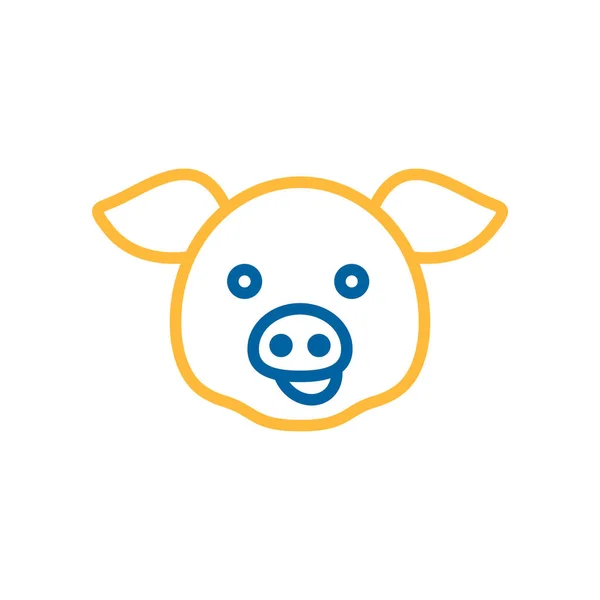 Pig Isolated Icon Animal Head Farm Sign Graph Symbol Your — Stock Vector