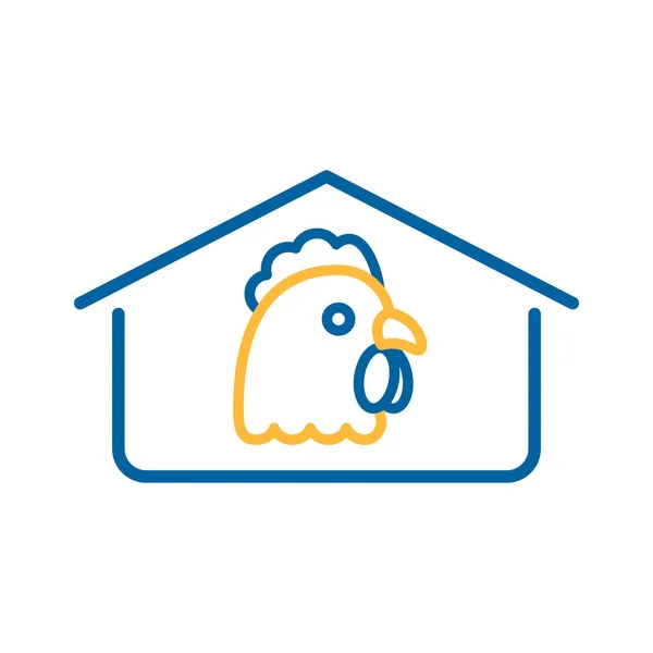 鸡舍隔离图标 农场动物标志 图形符号为您的网站设计 应用程序 用户界面 矢量说明 — 图库矢量图片