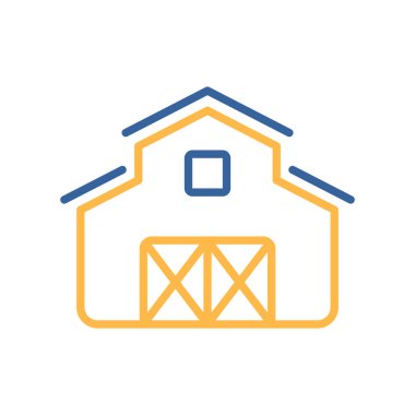 Barn izole ikonu. Çiftlik hayvanı işareti. Web sitenizin tasarımı için grafik sembolü, logo, uygulama, UI. Vektör illüstrasyonu