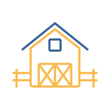 Barn izole ikonu. Çiftlik hayvanı işareti. Web sitenizin tasarımı için grafik sembolü, logo, uygulama, UI. Vektör illüstrasyonu