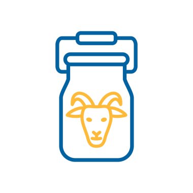 İzole edilmiş süt ikonu için konteynır. Çiftlik hayvanı işareti. Web sitenizin tasarımı için grafik sembolü, logo, uygulama, UI. Vektör illüstrasyonu