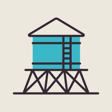 Su kulesi ikonu. Tarım işareti. Web sitenizin tasarımı için grafik sembolü, logo, uygulama, UI. Vektör illüstrasyonu, EPS10.