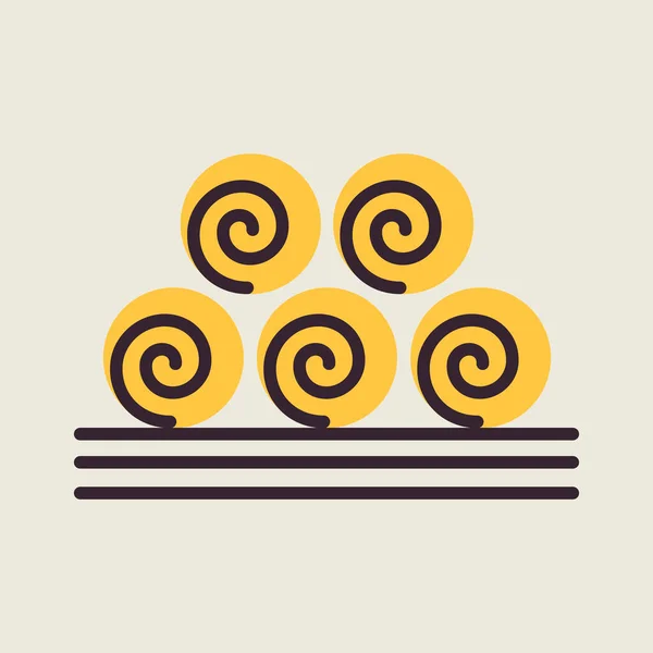 Круглий Сіно Тюки Ізольовані Значок Знак Сільського Господарства Символ Графіку — стоковий вектор