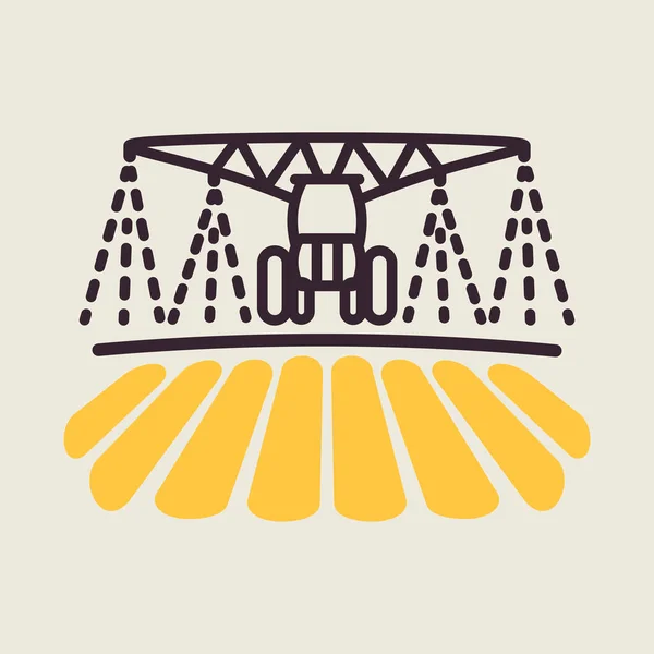 Traktorbevattning Jord Och Gödslingsfält Ikonen Jordbruksskylt Diagram Symbol För Din — Stock vektor