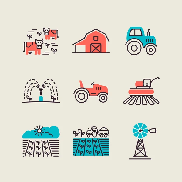 Çiftlik alanı ikonu. Tarım işareti. Web sitenizin tasarımı için grafik sembolü, logo, uygulama, UI. Vektör illüstrasyonu, EPS10
