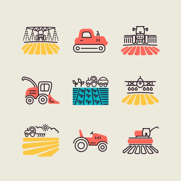 Çiftlik alanı ikonu. Tarım taşıma işareti. Web sitenizin tasarımı için grafik sembolü, logo, uygulama, UI. Vektör illüstrasyonu, EPS10