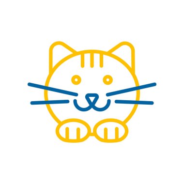 Kedi vektör simgesi. Evcil hayvan işareti. Evcil hayvan ve veteriner web sitesi ve uygulama tasarımı, logo, uygulama, UI için grafik sembolü
