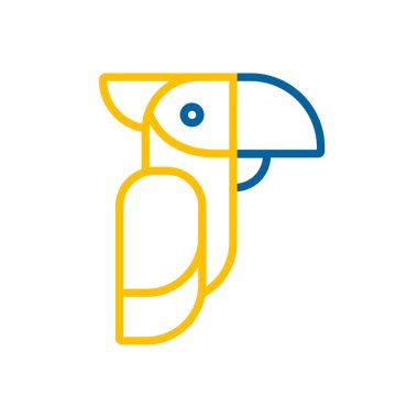 Papağan vektör ikonu tropikal kuşlar. Evcil hayvan işareti. Evcil hayvan ve veteriner web sitesi ve uygulama tasarımı, logo, uygulama, UI için grafik sembolü