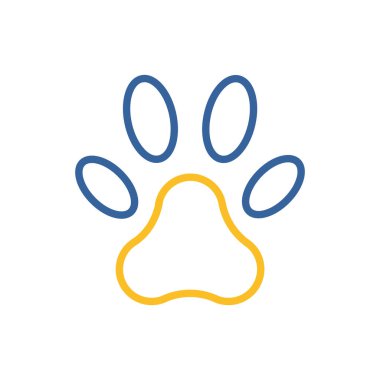 Pençe vektörü izole edilmiş simge. Evcil hayvan işareti. Evcil hayvan ve veteriner web sitesi ve uygulama tasarımı, logo, uygulama, UI için grafik sembolü