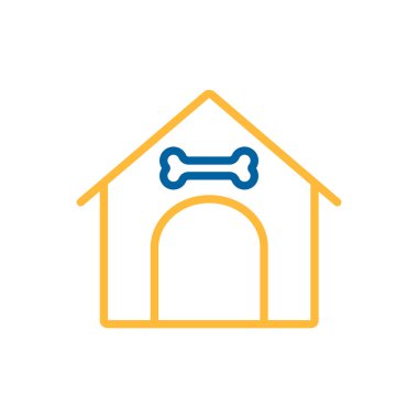 Köpek evi vektörü ikonu izole etti. Evcil hayvan işareti. Evcil hayvan ve veteriner web sitesi ve uygulama tasarımı, logo, uygulama, UI için grafik sembolü