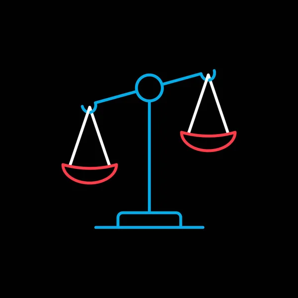 Law Scale Vector Geïsoleerd Icoon Justice Outline Icoon Grafiek Symbool — Stockvector