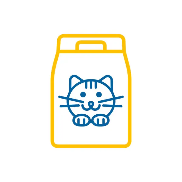 Chat Sac Alimentaire Vecteur Icône Isolée Pet Animal Signe Symbole — Image vectorielle