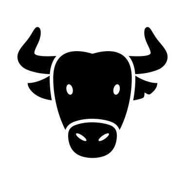 Spanish bull buffalo isolated glyph icon. Animal head vector. Agriculture sign. Graph symbol for your web site design, logo, app, UI. EPS10.