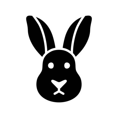 Tavşan yalıtılmış kabartma simgesi. Çiftlik hayvanı vektör çizimi. Tarım işareti. Web sitenizin tasarımı için grafik sembolü, logo, uygulama, UI. EPS10.