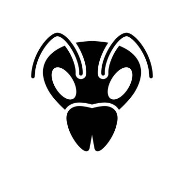 Arı izole edilmiş kabartma simgesi. Hayvan kafası vektör sembolü. Tarım işareti. Web sitenizin tasarımı için grafik sembolü, logo, uygulama, UI. EPS10.