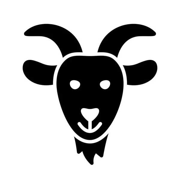 Goat Isolated Glyph Icon Farm Animal Vector Illustration Agriculture Sign — Stockový vektor