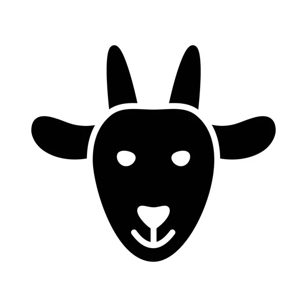 Goat Isolated Glyph Icon Farm Animal Vector Illustration Agriculture Sign — Vector de stock