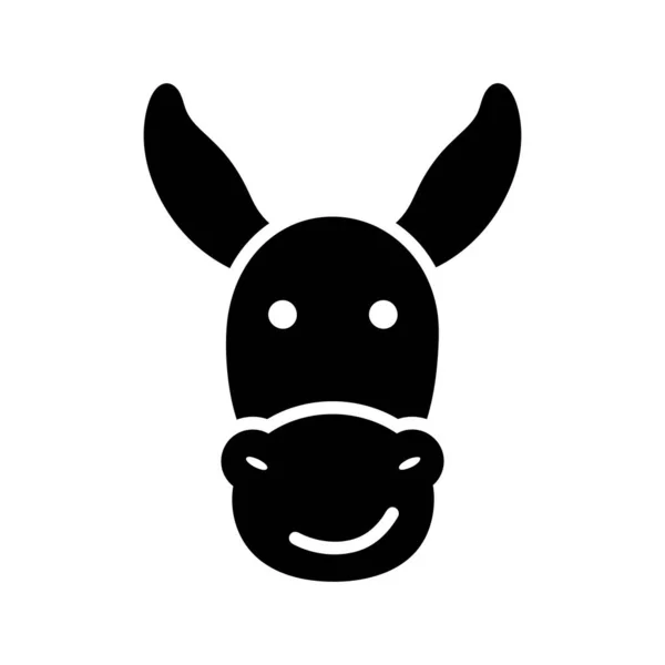 Donkey Isolated Glyph Icon Farm Animal Vector Illustration Agriculture Sign — Stok Vektör