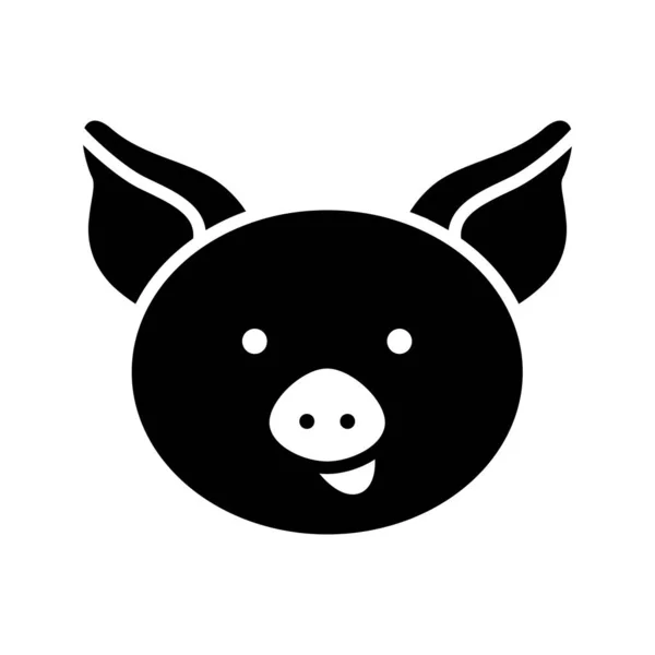 Pig Isolated Glyph Icon Farm Animal Vector Illustration Agriculture Sign — Image vectorielle