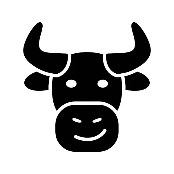 Bull Isolated Glyph Icon Farm Animal Vector Illustration Agriculture Sign — Wektor stockowy