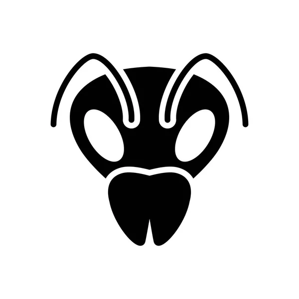 Bee Isolated Glyph Icon Animal Head Vector Symbol Agriculture Sign — Stock Vector