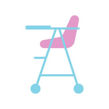 Bebek koltuğu vektörü izole edilmiş kabartma simgesi. Çocuklar ve yeni doğmuş bebekler için grafik sembolü Web sitesi ve uygulama tasarımı, logo, uygulama, UI