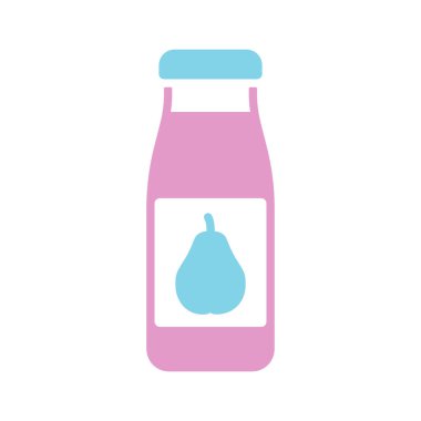 Bir şişe armut suyu izole edilmiş vektör sembolü. Çocuklar ve yeni doğmuş bebekler için grafik sembolü Web sitesi ve uygulama tasarımı, logo, uygulama, UI