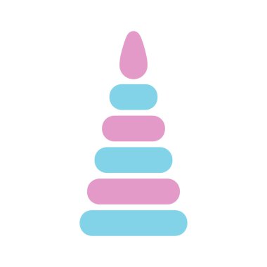 Piramit oyuncak vektörü izole edilmiş kabartma simgesi. Çocuklar ve yeni doğmuş bebekler için grafik sembolü Web sitesi ve uygulama tasarımı, logo, uygulama, UI