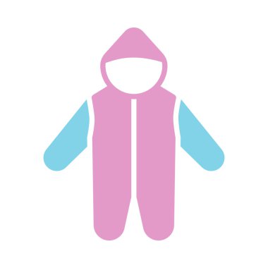 Bebek giysisi vektör simgesi. Bebek Romper. Çocuklar ve yeni doğmuş bebekler için grafik sembolü Web sitesi ve uygulama tasarımı, logo, uygulama, UI