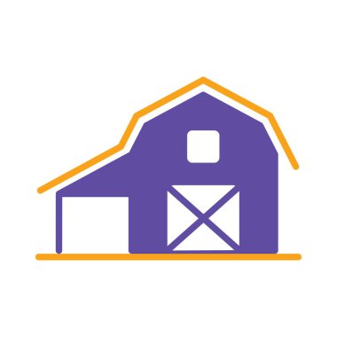 Ahır kabartması izole edilmiş düz simge. Çiftlik hayvanı işareti. Web sitenizin tasarımı için grafik sembolü, logo, uygulama, UI. Vektör illüstrasyonu