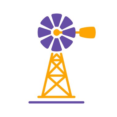 Rüzgar pompası izole edilmiş kabartma simgesi. Tarım işareti. Web sitenizin tasarımı için grafik sembolü, logo, uygulama, UI. Vektör illüstrasyonu, EPS10.