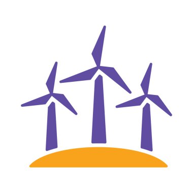 Yel değirmeni yel değirmeni sembolü. Tarım işareti. Web sitenizin tasarımı için grafik sembolü, logo, uygulama, UI. Vektör illüstrasyonu, EPS10.