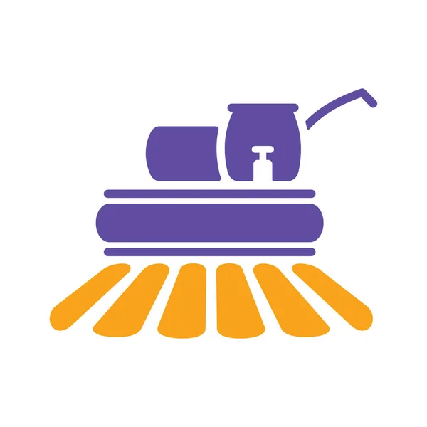 Połącz Ikonę Izolowanego Glifu Kombajnu Znak Rolnictwa Symbol Graficzny Dla — Wektor stockowy