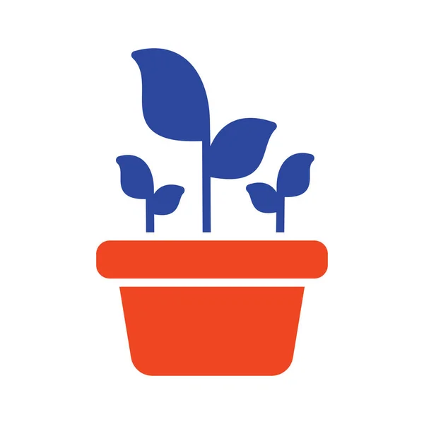 Plant Pot Vector Glyph Icon Graph Symbol Agriculture Garden Plants — Stock Vector