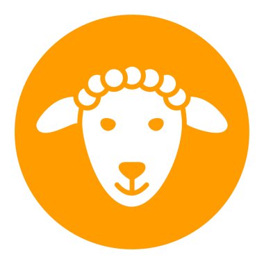 Koyun kabartma simgesi. Çiftlik hayvanı vektör çizimi. Tarım işareti. Web sitenizin tasarımı için grafik sembolü, logo, uygulama, UI. EPS10.