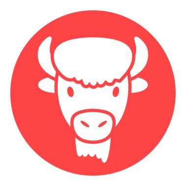 Bizon bizon öküz sembolü. Hayvan kafası vektörü. Tarım işareti. Web sitenizin tasarımı için grafik sembolü, logo, uygulama, UI. EPS10.