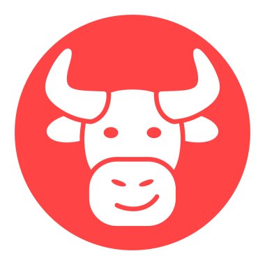 Boğa sembolü. Çiftlik hayvanı vektör çizimi. Tarım işareti. Web sitenizin tasarımı için grafik sembolü, logo, uygulama, UI. EPS10.