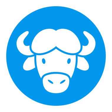 Bizon öküz sembolü. Hayvan kafası vektörü. Tarım işareti. Web sitenizin tasarımı için grafik sembolü, logo, uygulama, UI. EPS10.