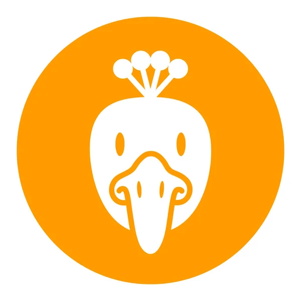 Ikona Glifów Pawia Wektor Głowy Zwierzęcia Znak Rolnictwa Symbol Graficzny — Wektor stockowy