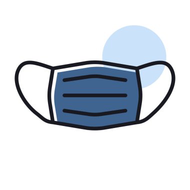 Tıbbi maske izole vektör simgesi. İlaç ve sağlık sigortası, tıbbi destek işareti. Tıbbi web sitesi ve uygulama tasarımı için grafik sembolü, logo, uygulama, UI
