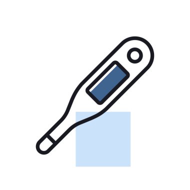 Elektronik tıbbi termometre izole vektör ikonu. İlaç ve tıbbi destek işareti. Tıbbi web sitesi ve uygulama tasarımı için grafik sembolü, logo, uygulama, UI
