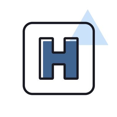 Hastane vektörü ikonu izole etti. İlaç ve sağlık sigortası, tıbbi destek işareti. Tıbbi web sitesi ve uygulama tasarımı için grafik sembolü, logo, uygulama, UI