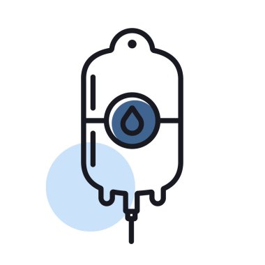 Kan Torbası vektörü izole edilmiş simge. İlaç ve sağlık sigortası, tıbbi destek işareti. Tıbbi web sitesi ve uygulama tasarımı için grafik sembolü, logo, uygulama, UI