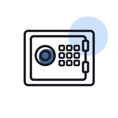 Banka güvenli taslak simgesi. Finansal tabela. Web sitenizin tasarımı için grafik sembolü, logo, uygulama, UI. Vektör illüstrasyonu, EPS10.