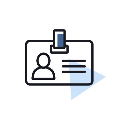 Rozet taslağı düz simge. Çalışma alanı tabelası. Web sitenizin tasarımı için grafik sembolü, logo, uygulama, UI. Vektör illüstrasyonu, EPS10.