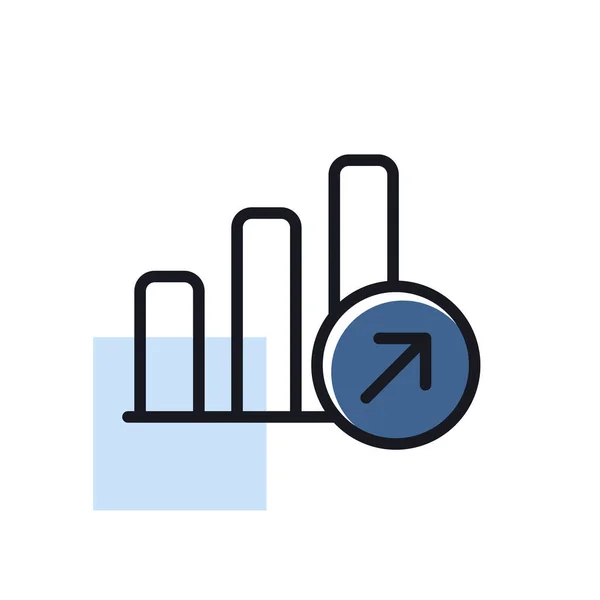 Das Wachstumsdiagramm Umreißt Das Symbol Die Finanzen Signalisieren Grafik Symbol — Stockvektor