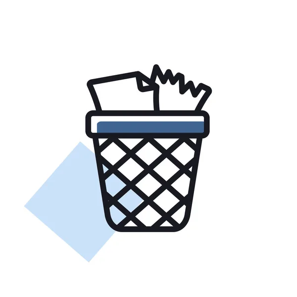 废品篮轮廓图标 工作场地标志 图形符号为您的网站设计 应用程序 用户界面 病媒说明 Eps10 — 图库矢量图片
