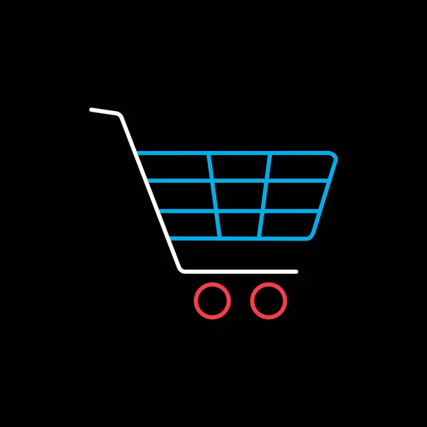 Shopping Mall Cart Vector Icon Isolated Black Commerce Sign Graph — Stock Vector